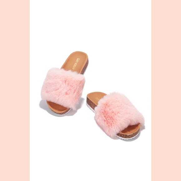 ‼️CLEARANCE PRICE FIRM‼️CHILLED OUT FUR SLIDE ON SANDALS-PINK - Picture 3 of 3